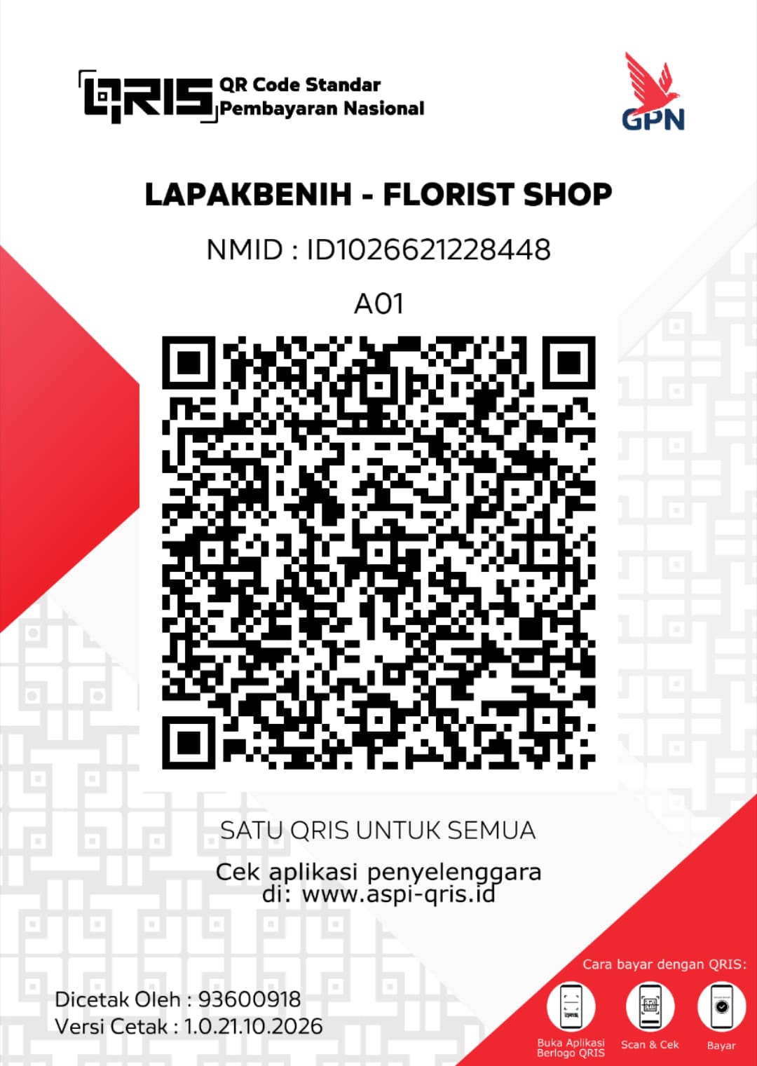 QRIS LAPAKBENIH - FLORIST SHOP